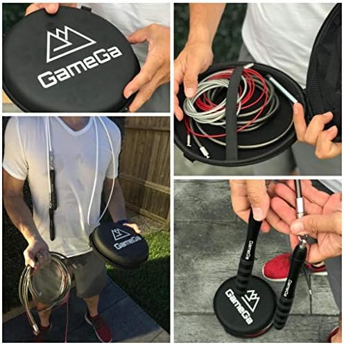 GameGa, Súlyozott ugrókötél Meghatározott, Ugráló Kötél Állítható, 4 Ugrás Kötél Fitness Edzést, Sebesség, Alacsony Intenzitású, Magas