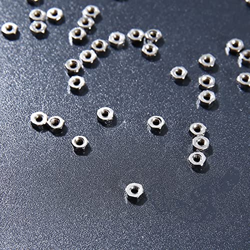 100 Hex Teljes Dió Fém Hexagon Csavart Hardver Eszközök Kötőelemek Nuts 2 mm/2,5 mm/3 mm/4mm/5mm/6mm (Méret: 2 pont, 5mm)