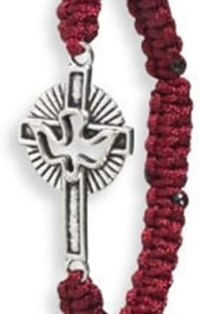 Visszaigazoló Karkötő Állítható Kábel Piros a Szentlélek Galamb Kereszt Katolikus Megerősítést, Ajándékok a Tizenéves Fiúk, 3 Inch