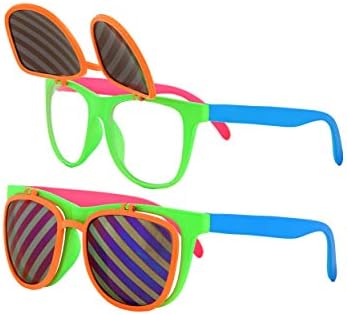 Flip Fel Neon Hippi Jelmez Szemüveggel a gyerekek, valamint Felnőttek