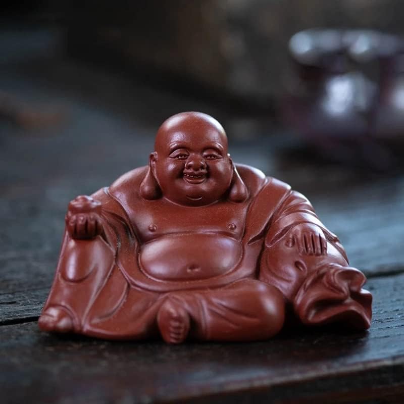 n/a Lila Agyag Tea Pet Szerencsés Maitreya Buddha-Szobor Szobor Díszek, Kézzel készített Tea Figura Kézműves Teaware (Szín
