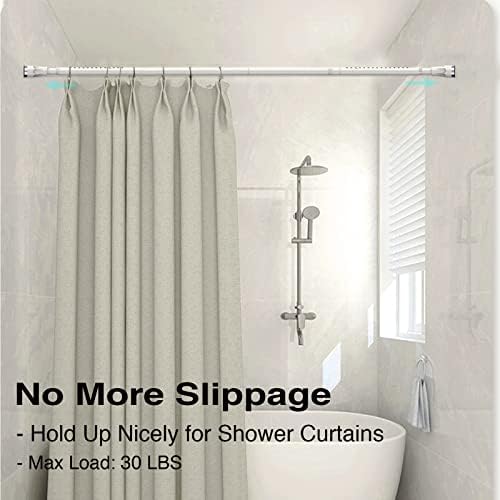 Fehér zuhanyfüggöny Rúd 42-60 Hüvelyk Állítható Rozsdamentes Acél Feszültség függönyrudat Fürdőszoba Windows Nem Gyakorlat