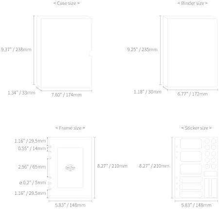 Monolike A5 6ring Alapvető Binder fotóalbum Fehér Set - Illik 4x6 Képek