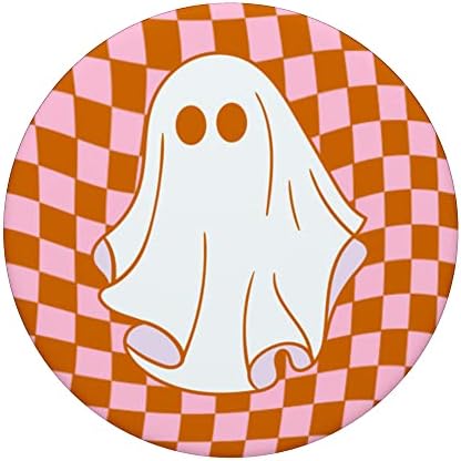 Retro Klassz Kockás Pepita Szellem Halloween PopSockets Cserélhető PopGrip
