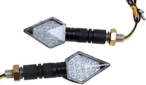 MotorToGo Fekete LED-es Motorkerékpár Hosszú Szár indexet mini 3D-s Gyémánt LED-es irányjelző Lámpák Szemellenző Kompatibilis a Honda