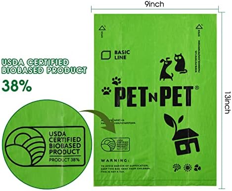 PET N Kutyája Zacskót USDA Hitelesített 38% Biobased Kaki Táskák 1080 Számít 60 Tekercs 9x13 Cm Kutya Táskák Kaki