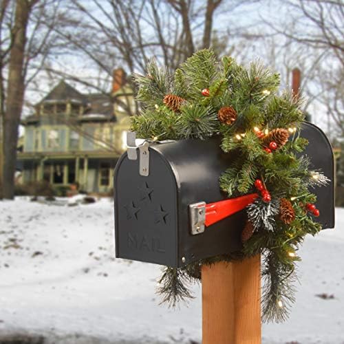 Nemzeti Fa Cég Előre világít Mesterséges Karácsonyi Mail Box Szajré Özönlöttek Vegyes Dekoráció Fehér LED, 3 Méteres, Crestwood