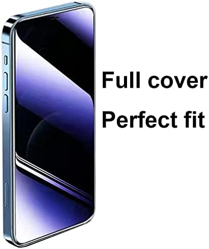 BWEDXEZ 2 Csomag Anti-Kék Adatvédelmi Edzett Üveg Ruha iPhone 14 Plus/iPhone 13 Pro Max Anti-Spy képernyővédő fólia Anti-Kukkoló Film