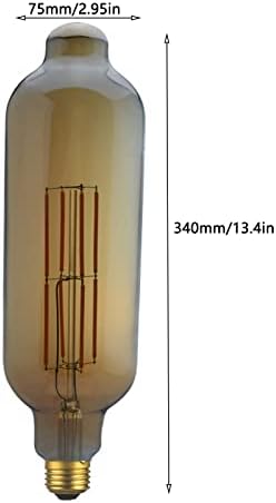 Lxcom Világítás Nagy Edison-Izzó 8W Szabályozható Oszlopos Nagy LED Vintage Izzó Túlméretezett Meleg Fehér 2700K Amber üvegszál Dekoratív