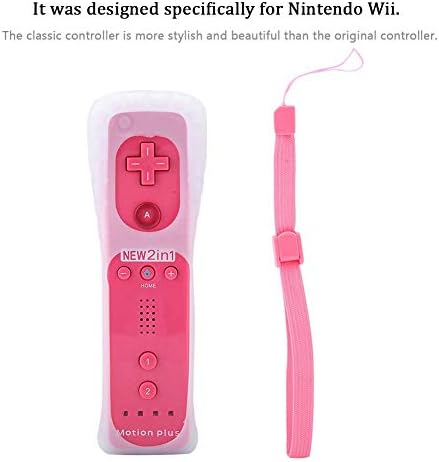 Gamepad, Játék Kezelni Vezérlő Játék Kezelni, Kényelmes használni, Kis Beépített Gyorsító Gyönyörű a Nintendo Wii/WiiU(Rózsaszín)
