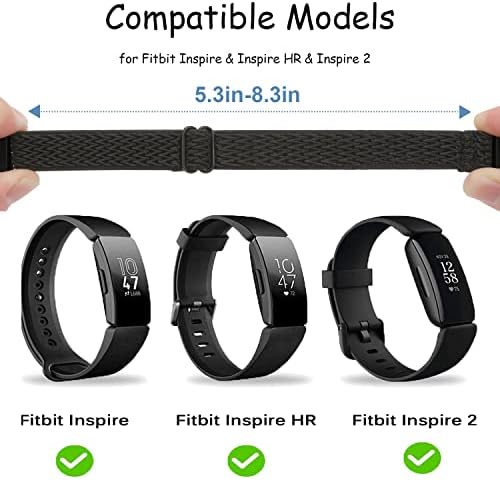 Állítható Elasztikus Fitbit Inspirálja 2 Sáv Kompatibilis Fitbit Inspirálja 2 / Inspire/Inspire HR, Nyúlós, Puha Nylon Sport Lélegző Karszalag
