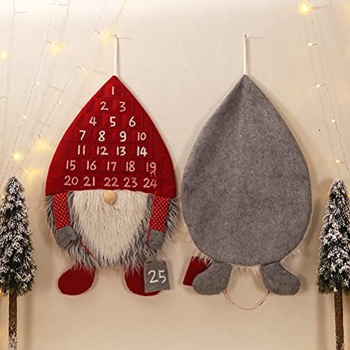 ABOOFAN 2 db Karácsonyi svéd Gnome Design Adventi Naptár Lóg Karácsonyi Red hat svéd Santa Visszaszámlálás Naptár a Karácsonyi Halloween