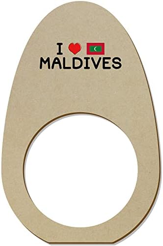 Azeeda 5 x 'Szeretem a Maldív-szigetek' Fa Szalvéta Gyűrű/Jogosultjai (NR00051812)
