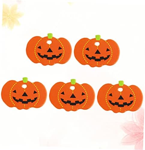 SEWACC Kraft Papír Címkék Dekorációs Címkék Díszek, Ajándékok 50pcs Csokit vagy Csalunk Kézműves Tag Halloween Tök Címke Halloween Lóg