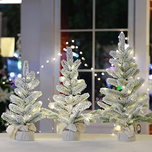 XXSLY Mesterséges karácsonyfa PE Özönlött a karácsonyfa Mini Hó karácsonyfa 63cm/55cm/45cm Asztali karácsonyfa Seasona lakberendezés