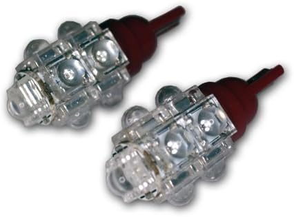 Tuningpros LEDX2-T10-R9 T10 Ék LED Izzók, 9 Fluxus Piros 4-pc-be