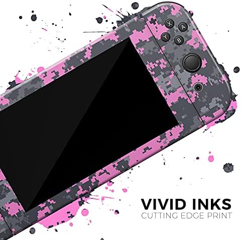 Design Skinz - Kompatibilis Nintendo DSi XL - Bőr Matrica Védő karcálló Cserélhető Vinil-Wrap Cover - Rózsaszín V3-Szürke Digitális Álcázás