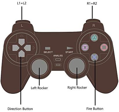Skrer Vezetékes Játékvezérlő Playstation 2,Dupla Sokk Gamepad Ps2 Csomag 2 (Fekete+Fehér)