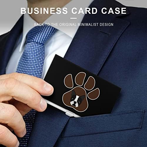 Aranyos Boston Terrier A Paw Print névjegykártya tartó Vékony Üzleti Kártya Pénztárca Hitelkártya ID Esetben Mintás Férfi & Nő