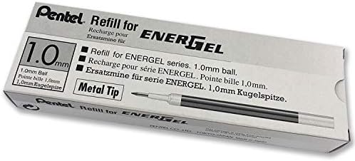 Pentel Utántöltő Tintát BL60 EnerGel Folyékony Zselés Toll, 1.0 mm, Fém Tipp, Fekete Tinta, Doboz 12 (LR10-EGY-12)