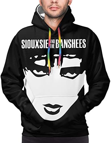 BuckDEric Siouxsie And The Banshees-Kapucnis Férfi Alkalmi Edzés Felsők Hosszú Ujjú Pulóver Kapucnis