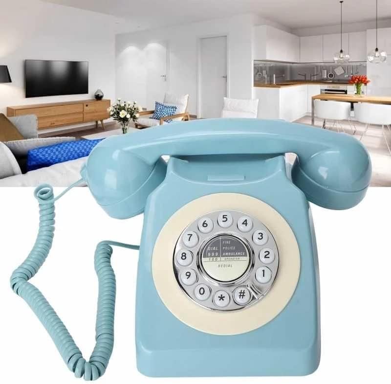 SDFGH Retro Vezetékes Telefon Classic Rotary Design Vintage Vezetékes Asztal Telefon Haza Office Home Vezetékes Telefon