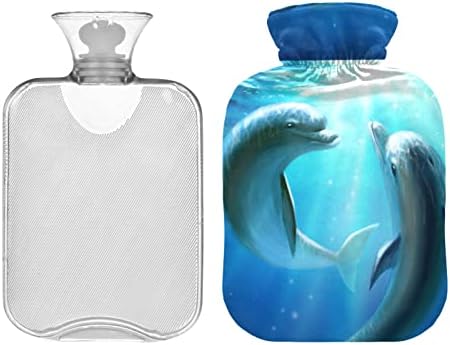 Meleg Víz Üveg fedéllel Delfinek Meleg vizes tömlőt a fájdalomcsillapítás, a Gyerekek Felnőttek, Fűtés Táska 2 Liter