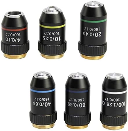 A mikroszkóp-Adapter 195 Fekete remek akromatikus Objektív 4X, 10X 20X 40X-60X, 100X RMS 20.2 mm-es Objektív Alkatrészek