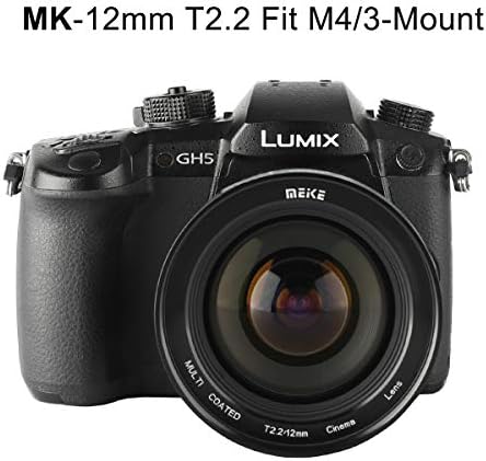 Meike 12mm T2.2 Kézi Fókusz Széles Látószögű Fix Mozi Lencse M43 Micro Four Thirds MFT Mount Kamera BMPCC 4K ZCAM E2