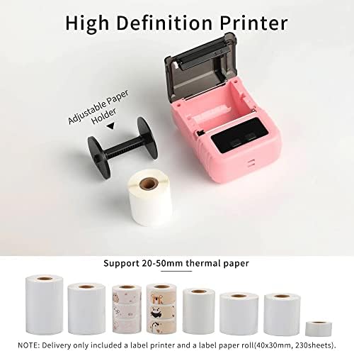 ZYZMH Termikus Nyomtató Kézi Címke Nyomtató Támogatás 20-50mm Papír Szélesség Több Nyelv nyomtatásához a képnyomtató funkció Használható