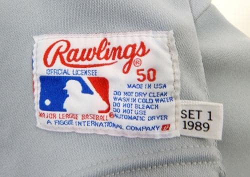 1989-ben Kaliforniában Angyalok Bob McClure 37 Játékban Használt Szürke Jersey 50 DP22377 - Játék Használt MLB Mezek