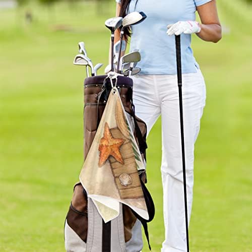 A legjobb Nyári szünet Tengeri Csillag Papucs Strand（03） Golf Törölköző számára Golf Táskák a Klip Férfi & Női Golf-Tartozékok Vicces