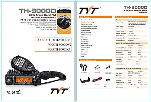 TYT TH-9000D Sonka Mobil Adó-vevő, UHF Rádió 420-450Mhz 45W 70CM Amatőr Bázis Adóvevő W/Ingyenes Kábel