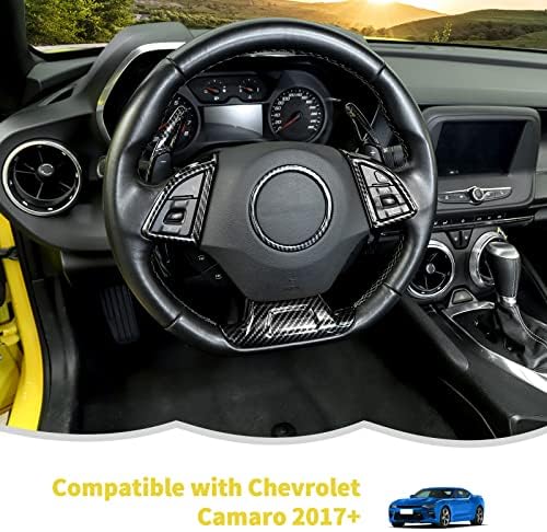 Szénszálas Kormánykerék Berendezés Fedelét Dekoráció Készlet Keret Belső Kiegészítők Chevrolet Camaro 2017-2022 4DB