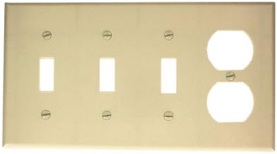 Hai P38-W 4-Banda 3-Váltás 1-Duplex Készülék Kombináció Wallplate, Standard Méret, Fehér, 10-Es Csomag