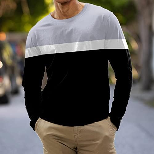 XXBR Férfi Sport póló,Alapvető Felszerelt Csík Colorblock Alkalmi Patchwork Sleeve T-Shirt Sport Atlétikai Esik Tees
