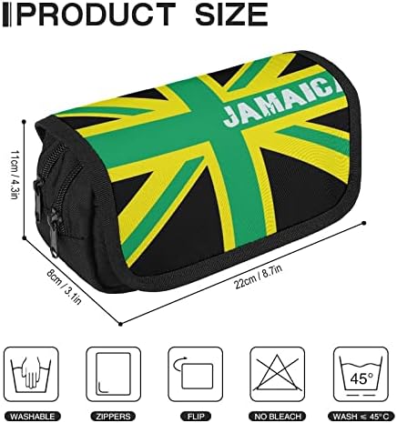 Jamaica Jamaikai Királyság Zászló Nagy Kapacitású Ceruza Esetben, Multi-Slot Ceruza, Táska Hordozható Toll Tároló Tok Cipzárral