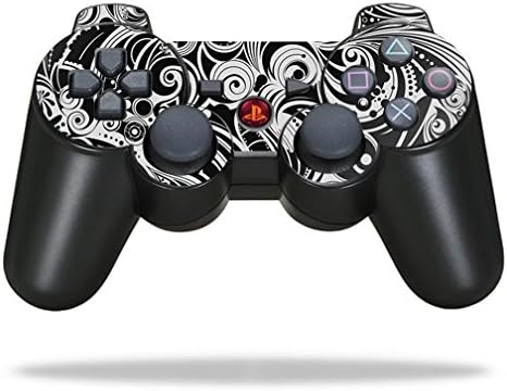 MightySkins Bőr Kompatibilis Sony Playstation 3 PS3 Kontroller wrap Matrica, Bőr, Fekete, Klasszikus