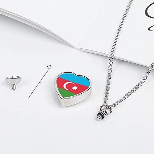 Zászló Azerbajdzsán Nyomtatott Pet Urna Nyakláncot Hamu Szív Hamvasztás Ékszerek Emlékmű Medál Hamu tartó Kutya, Macska