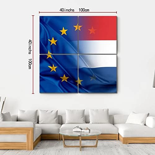 ERGO PLUSZ az Európai Unió Holland Zászló Wall Art Lenyűgöző Feszített Festmény Kész Lógni lakberendezés - Tökéletes Nappali, Galéria