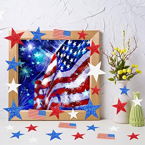 Winnwing Függetlenség Napja Hazafias Amerikai Zászló Csillogó Csillag Táblázat Scatter Konfetti, Dekoráció július 4. Nemzeti Emlékmű