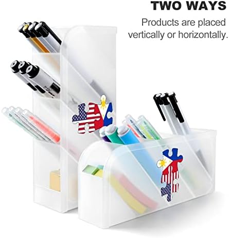 USA fülöp-szigeteki Zászló Puzzle tolltartó, Ceruza Szervező Tároló Smink Ecset Kupa Művészeti Kellékek asztali Office Home Fehér