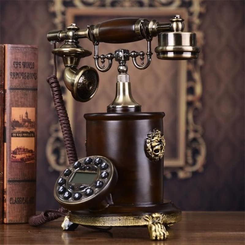 MMLLZEL Antik Vezetékes Telefon Retro Kreatív Lelkipásztori Vezetékes Telefon Kék Háttérvilágítás+Kihangosító+Hívófél-AZONOSÍTÓ
