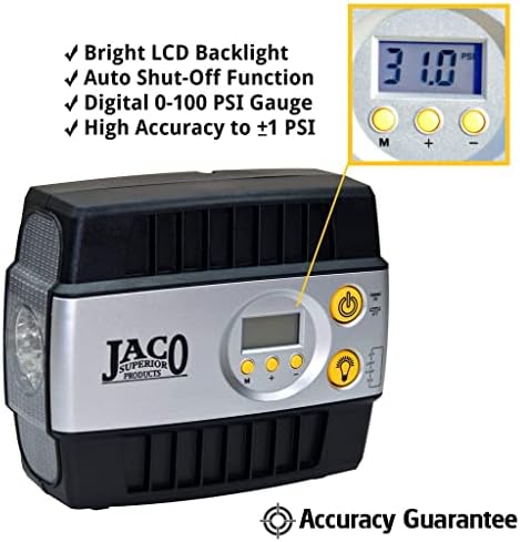 JACO SmartPro 12V Gumiabroncs Inflator Kompresszor (Max 100 PSI) Villám S2X Zár Tömlő Kiterjesztését Fúvóka (Bundle)