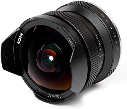 Koah Kézművesek Sorozat 7.5 mm-es f/2.8 Széles Látószögű Halszem Objektív Canon EF-M-Hegy (Fekete)