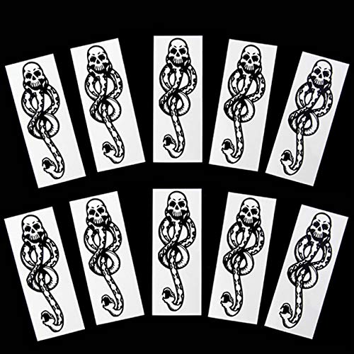 CHASPA 10 Db Mágikus Mantra Kígyó Koponya Sötét jegy halálfaló Ideiglenes Halloween Cosplay Tetoválás Tartozékok