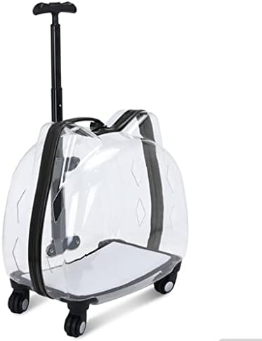 GRETD Pet trolibusz Esetében Utazási Esetben 360° Panorámás Átlátszó Közlekedési Táska Nagy Kapacitású (Szín : Fekete)