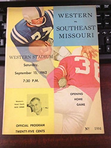 1962-ben Nyugat-vs Délkeleti Missouri a Nyugat-Stadion Football Program L12066