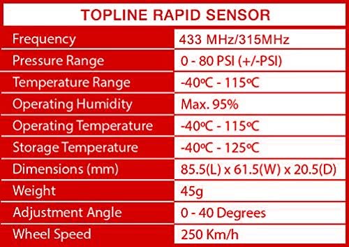 Felső vonal Gyors guminyomás-Ellenőrző Rendszer-Érzékelők (TPMS) sor 4 | 315MHz | Clamp-on | Programozva Volkswagen GTI Passat