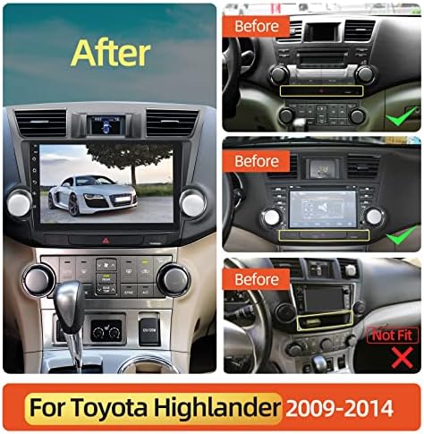 [2G+32G] autórádió Toyota Highlander 2009-2014, 10.1 inches érintőképernyő Android Autó Hifi, Apple Carplay/Android Automatikus/1080P/Hi-Fi